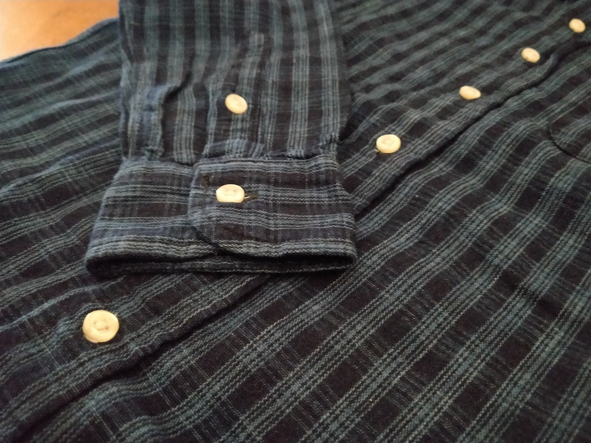 Orslow - BD Shirt Cotton Linen Check Indigo